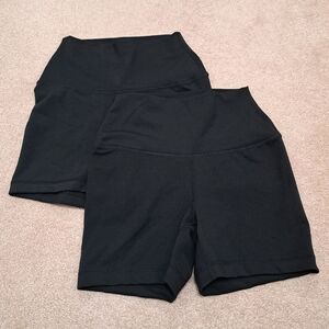 Reflex Active Shorts Set Of 2 Black Size Small High Waist Stretch Shorts Fitted